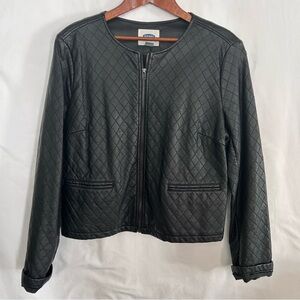 Old Navy Black Quilted PU Jacket Large